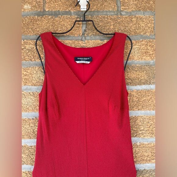 marina rinaldi red chiffon slip dress size 19 - Picture 3 of 7